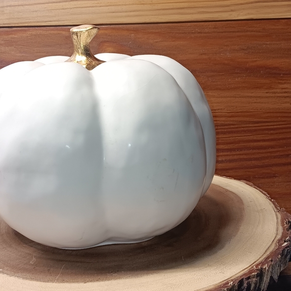 Rae Dunn BLESSED pumpkin with gold - Picture 4 of 4